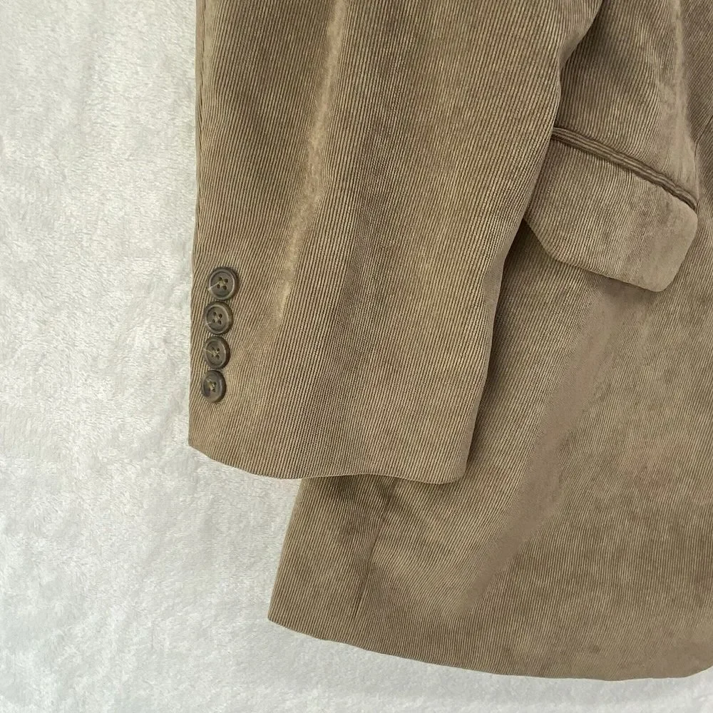 Lauren Ralph Lauren Mens 46L Tan Corduroy Blazer Sport Coat Suit Jacket 2 Button